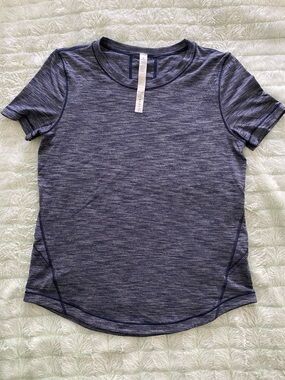 Lululemon Athletica Women's Short-Sleeved Shirt — Navy, Size 4
